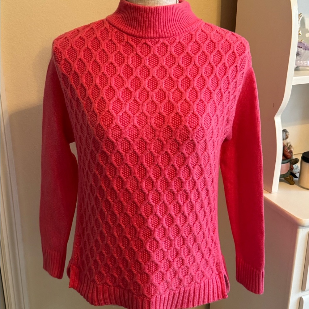Talbots Pink Honeycomb Sweater